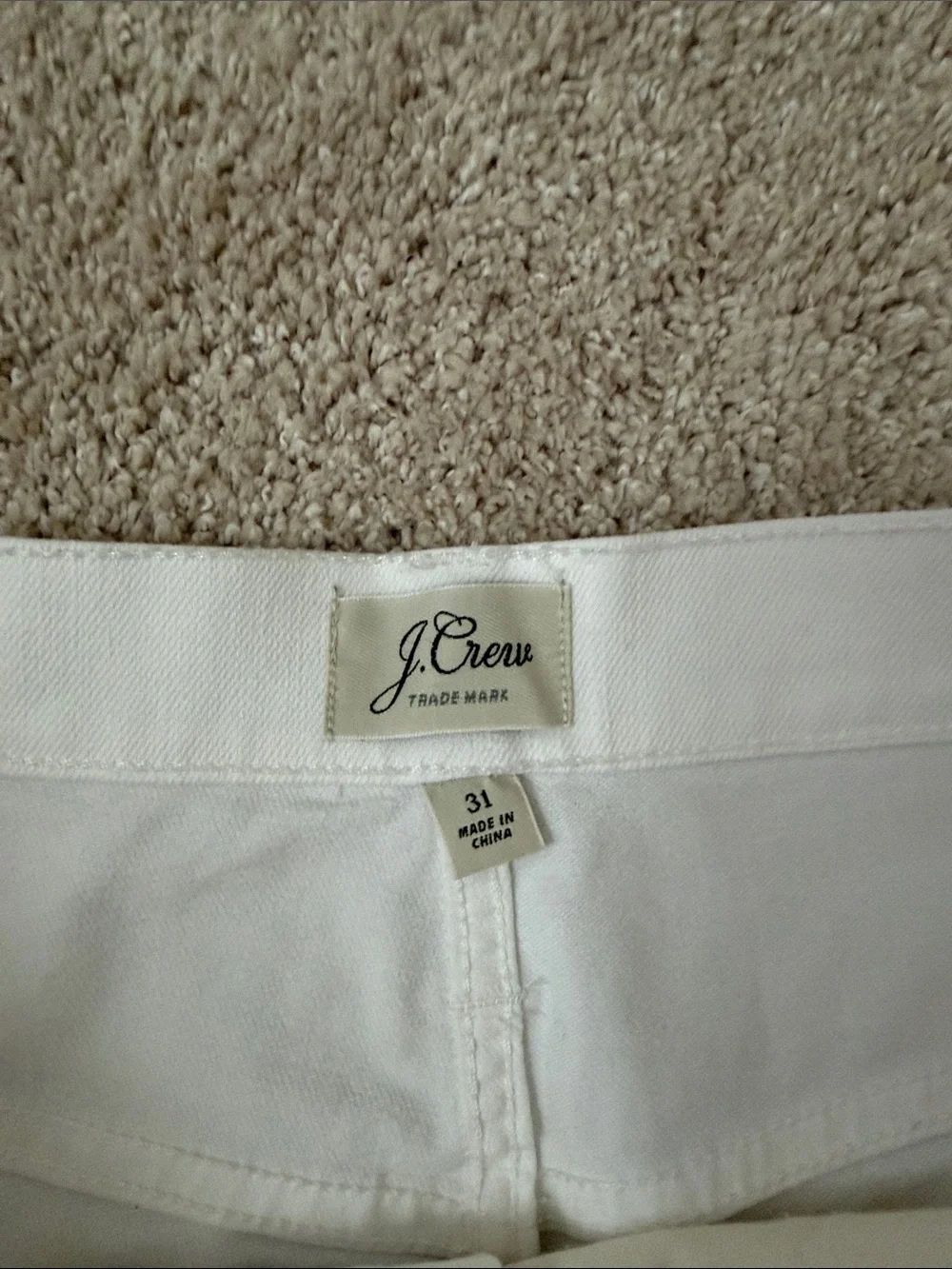 J. Crew White Denim Cutoff Shorts with Raw Hem